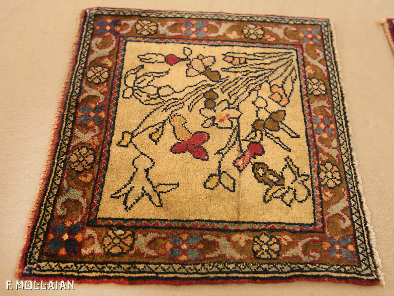 A Very Small Antique Persian Pair of Isfahan Rug n°:38442365-74874890